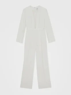 Reiss Evora Plunge-Neck Split-Sleeve Jumpsuit^Women Jumpsuits & Playsuits