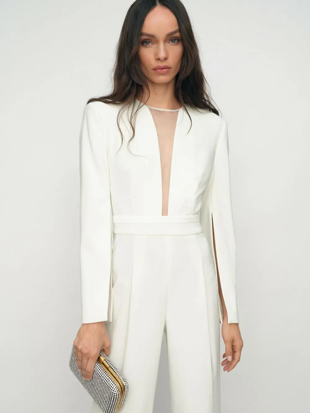 Reiss Evora Plunge-Neck Split-Sleeve Jumpsuit^Women Jumpsuits & Playsuits