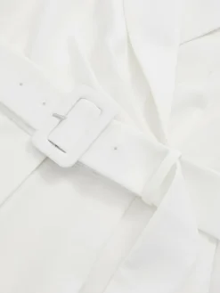 Reiss Ivory Flora Sheer-Sleeve Wide-Leg Tuxedo Jumpsuit^Women Jumpsuits & Playsuits