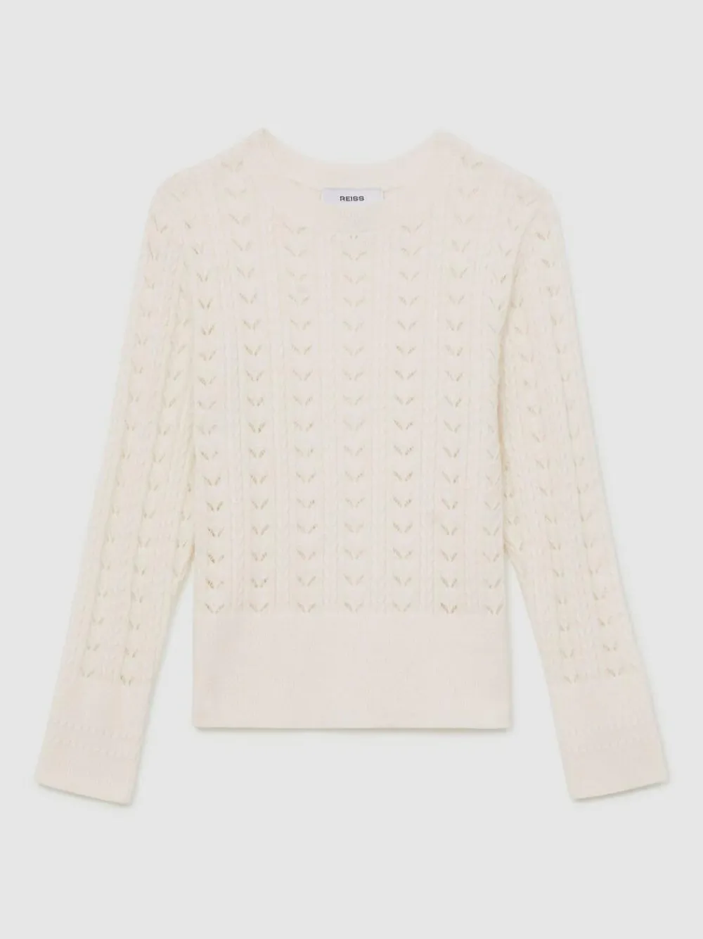 Reiss Ivory Lydia 3-9 yrs Wool-Cotton Pointelle Jumper^ Knitwear|Knitwear