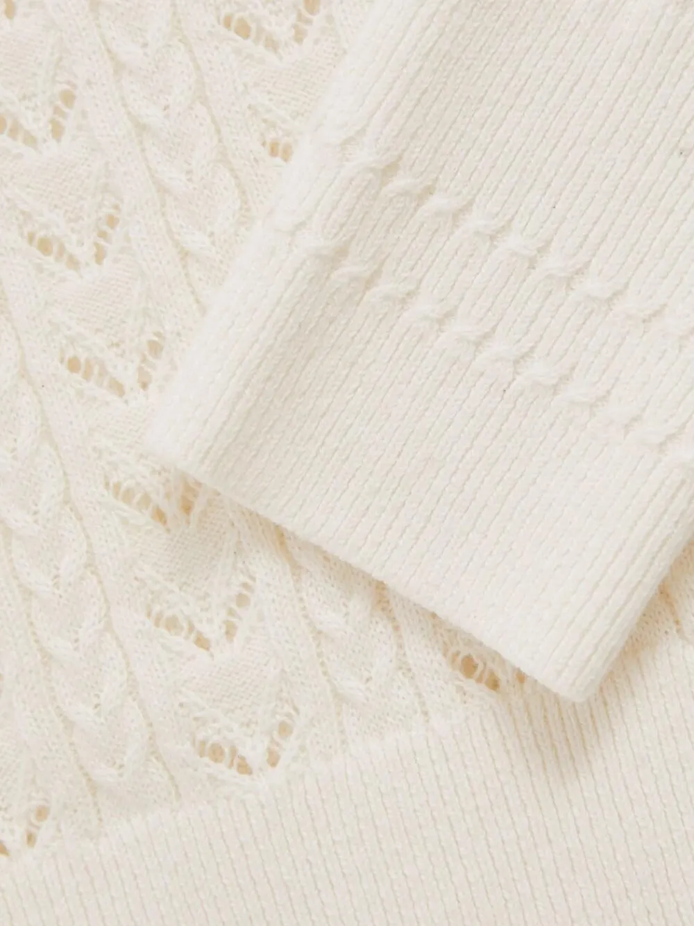 Reiss Ivory Lydia 3-9 yrs Wool-Cotton Pointelle Jumper^ Knitwear|Knitwear