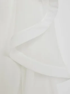 Hot Reiss Ivory Rhiannon Silk Ruffle Bandeau Wide-Leg Jumpsuit