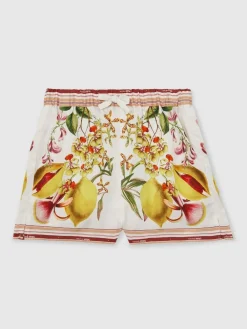 Reiss Ivory Sammie 9-13 yrs | NYBG Satin Floral-Print Shorts^ Shorts