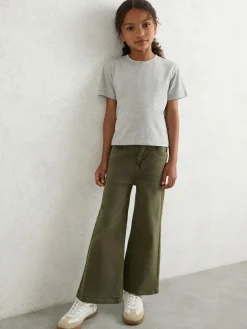 Outlet Reiss Khaki Clea 13-14 yrs Straight-Leg Mid-Rise Jeans