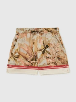 Reiss Khaki Sammie 4-9 yrs | NYBG Satin Floral-Print Shorts^ Shorts