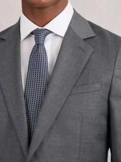 Discount Reiss Bernardo Silk Geometric-Chain Print Tie Navy