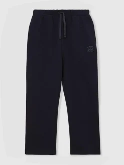 Sale Reiss Navy Blue Mellor 3-9 yrs Monogram Embroidered Cotton Joggers