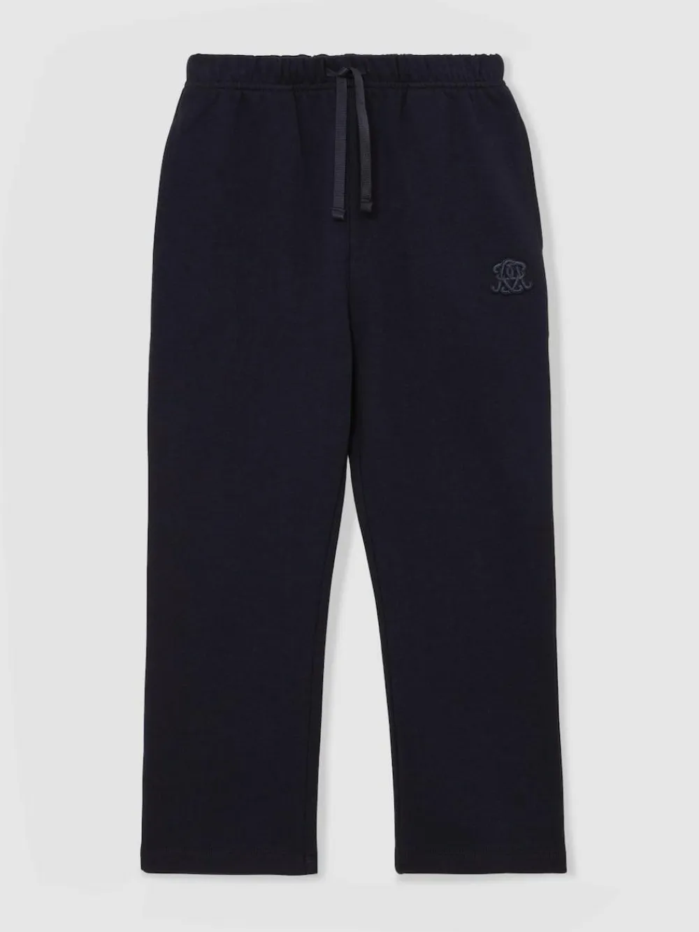 Sale Reiss Navy Blue Mellor 3-9 yrs Monogram Embroidered Cotton Joggers