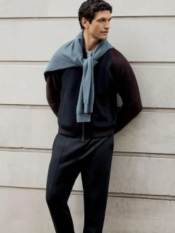 Online Reiss Navy Blue Premier Stretch-Jersey Tailored Joggers