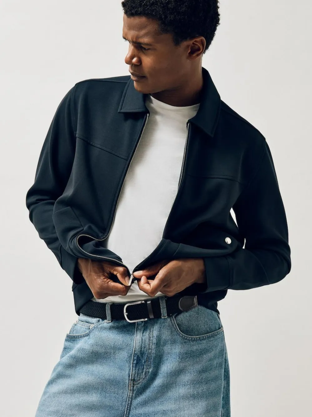 Hot Reiss Elmont Basket Weave Belt Navy