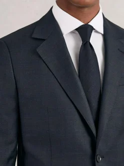 New Reiss Falco Silk Blend Textured Tie Navy