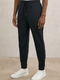 Sale Reiss Finch Cotton-Blend Drawstring Joggers Navy