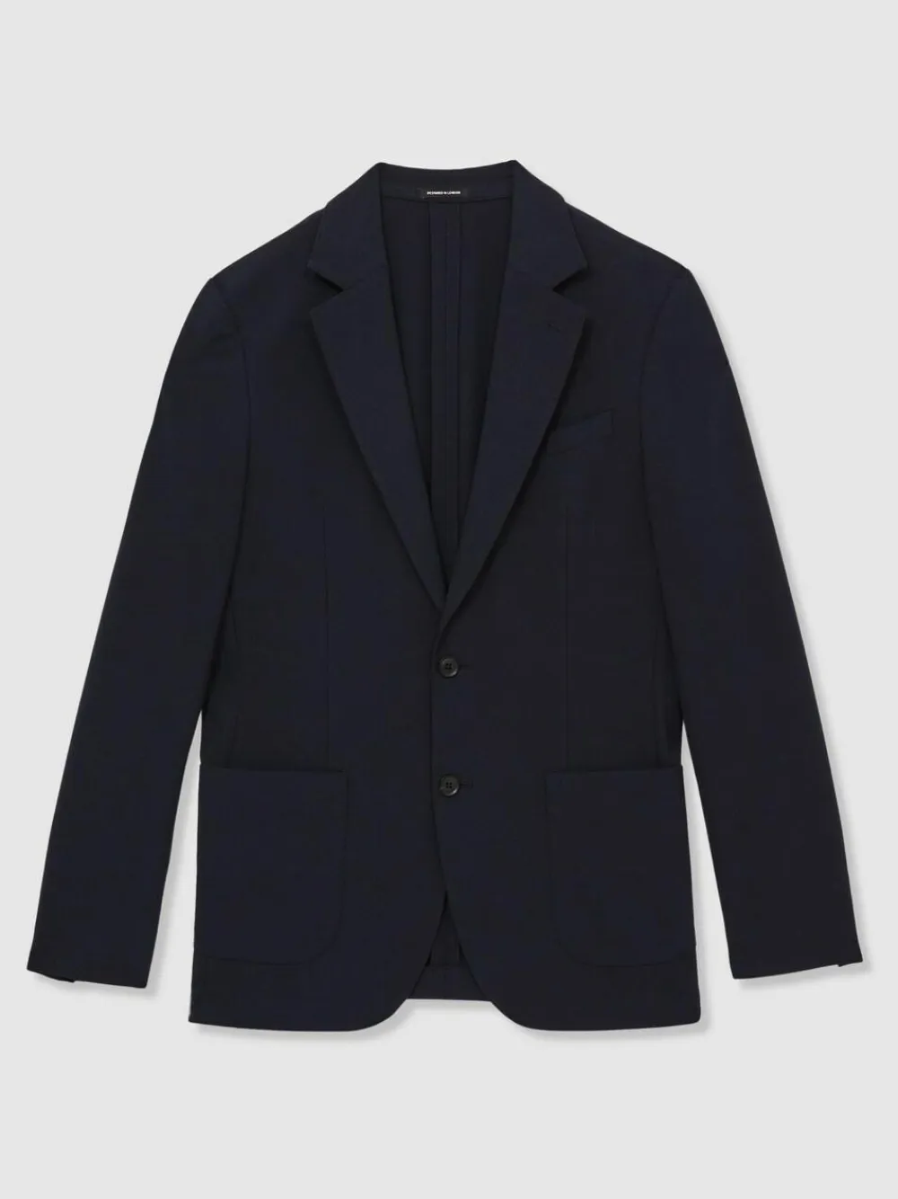 New Reiss Navy Found Blazer Single-Breasted Stretch Suit Blazer Slim-Fit