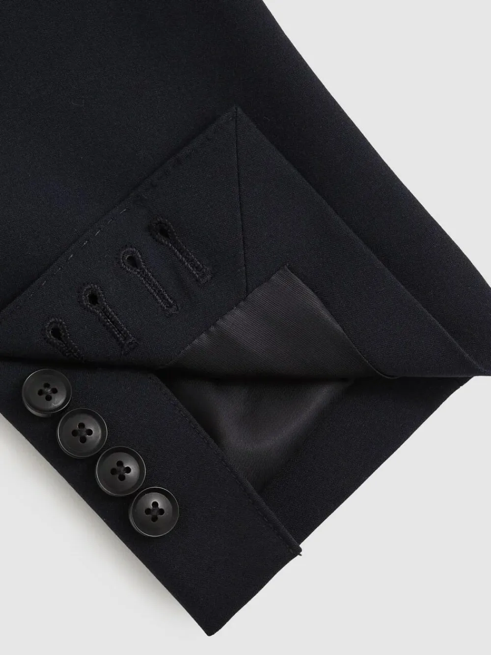 New Reiss Navy Found Blazer Single-Breasted Stretch Suit Blazer Slim-Fit