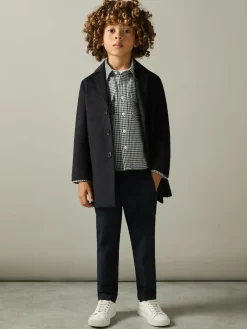 Best Reiss Gable 3-9 yrs Single Breasted Overcoat Navy