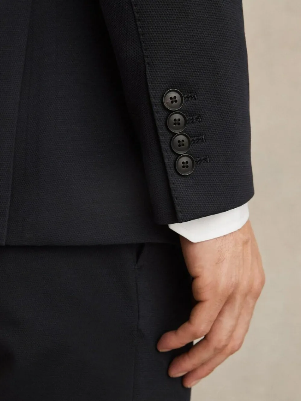 Reiss Navy Gerrard Single-Breasted Jersey Suit Blazer Tailored-Fit^ Blue Suits