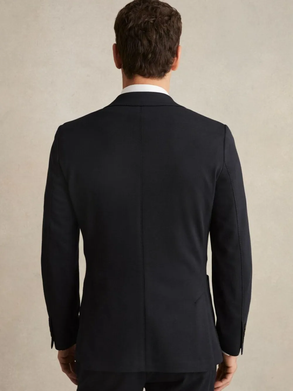 Reiss Navy Gerrard Single-Breasted Jersey Suit Blazer Tailored-Fit^ Blue Suits