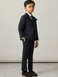 Reiss Navy Hope 9-13 yrs Wool-Blend Single-Breasted Suit Blazer^BOY Suits & Vest