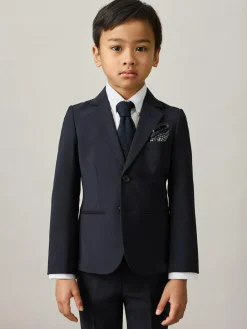 Reiss Navy Hope 9-13 yrs Wool-Blend Single-Breasted Suit Blazer^BOY Suits & Vest