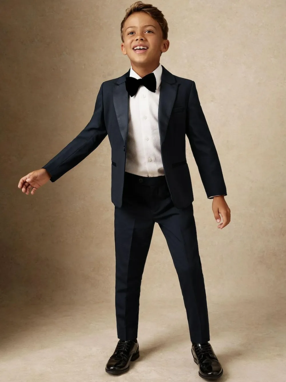 Reiss Navy Knightsbridge 9-13 yrs Single-Breasted Tuxedo Blazer Wool-Blend^BOY Suits & Vest