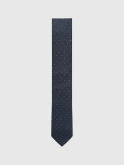 Reiss Navy Liam Polka Dot Silk Tie^ Ties & Pocket Squares