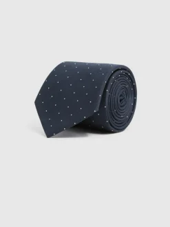 Reiss Navy Liam Polka Dot Silk Tie^ Ties & Pocket Squares