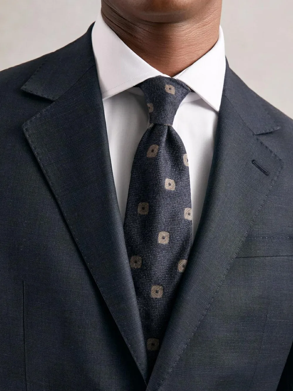 Reiss Marco Silk-Wool Square-Medallion Tie^ Ties & Pocket Squares