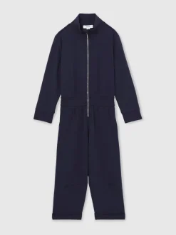 Reiss Navy Nala 13-14 yrs Jersey High Collar Jumpsuit^ Jumpsuits & Playsuits