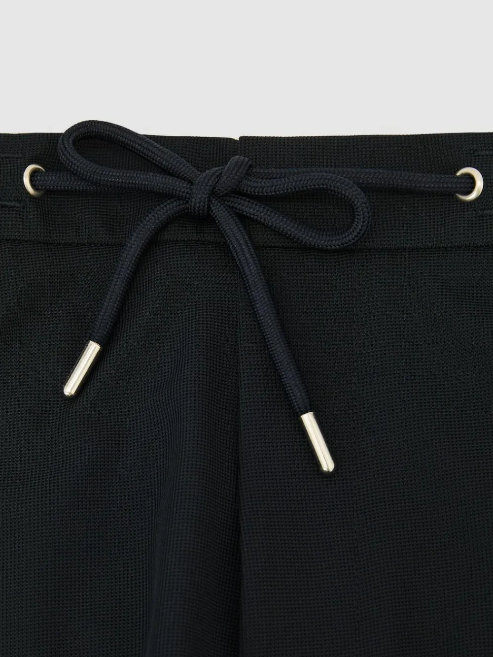 Outlet Reiss Newmark Textured Drawstring Shorts Navy