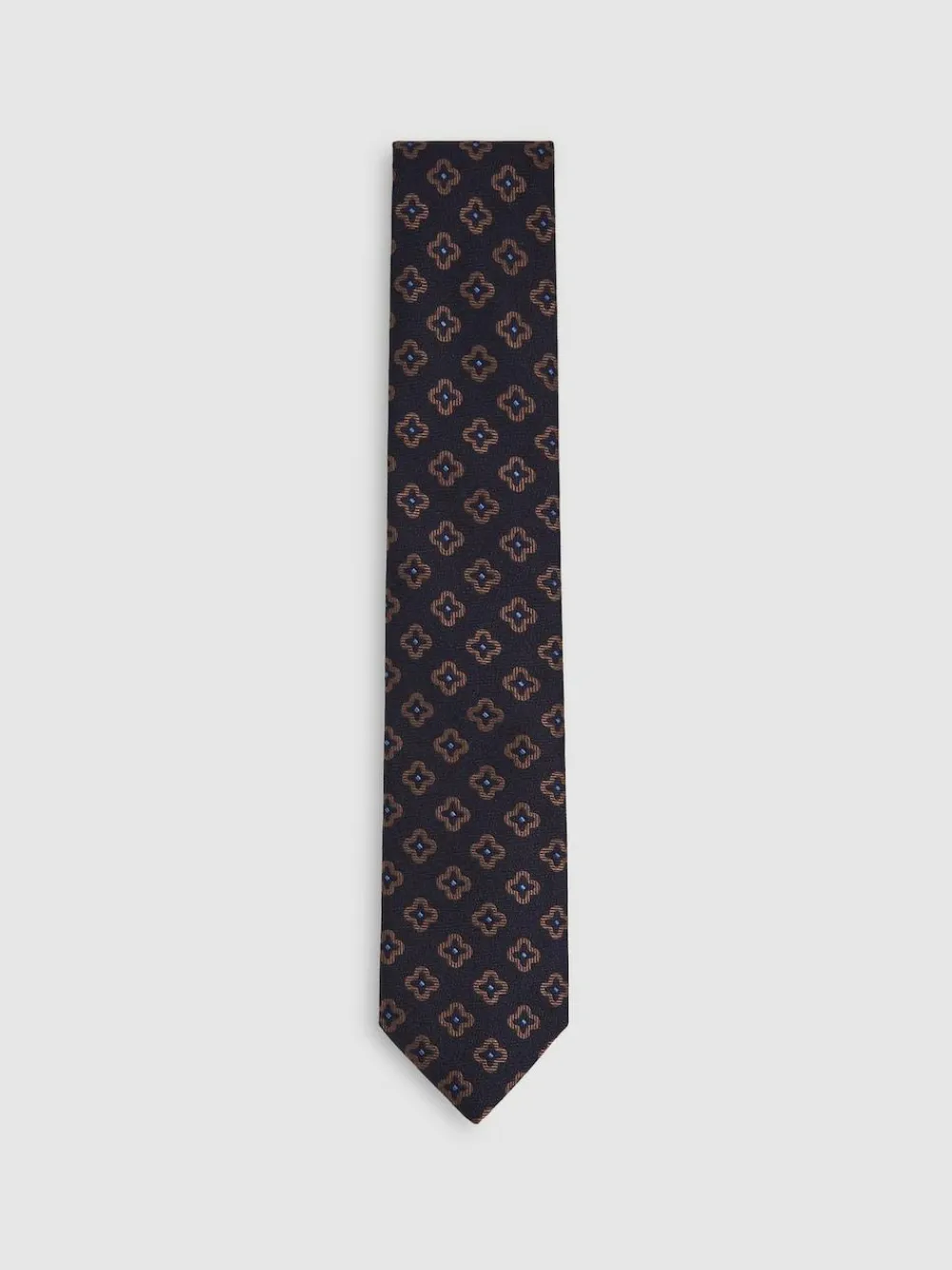 Reiss Navy Omero Silk-Wool Floral-Medallion Tie^ Ties & Pocket Squares