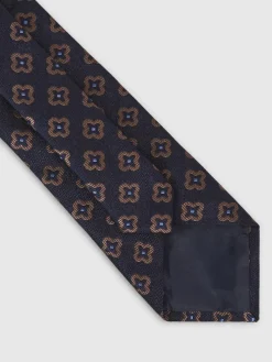 Reiss Navy Omero Silk-Wool Floral-Medallion Tie^ Ties & Pocket Squares