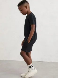 Sale Reiss Navy Peter 3-9 yrs Premium Interlock Drawstring Pintuck Shorts