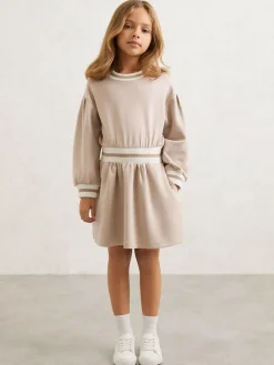 Reiss Neutral Giovanna 13-14 yrs Stripe-Trim Sweatshirt Dress^ Knitwear|Knitwear