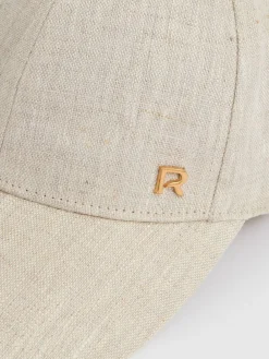 Reiss Neutral Lilly Linen Logo Baseball Cap^Women Hats