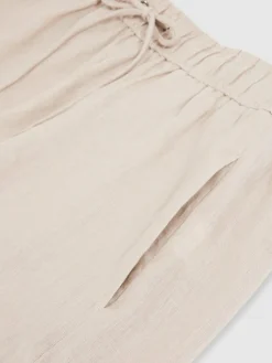 Reiss Neutral Willow Linen-Blend Drawstring Shorts^Women Shorts