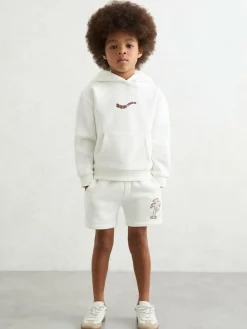 Reiss Off White Kayo 3-9 yrs Cotton Blend Palm Embroidered Shorts^ Shorts