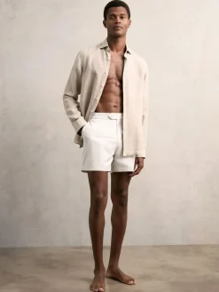 Reiss Sun Side-Adjuster Swim Shorts Off White