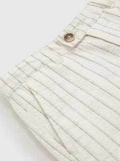 Reiss Off White/Taupe Brown Easton 9-13 yrs Cotton Pinstripe Trousers Regular-Fit^BOY Suits & Vest