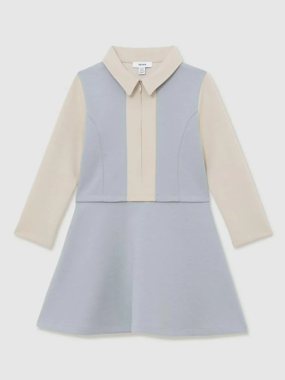 Reiss Pale Blue Marling 9-13 yrs Premium Interlock Colour-Block Dress