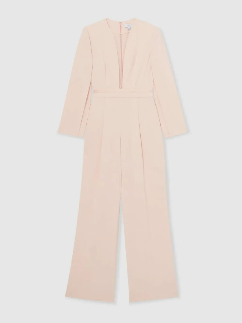 Reiss Pale Pink Evora Plunge-Neck Split-Sleeve Jumpsuit^Women Jumpsuits & Playsuits