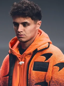 Reiss Papaya Orange/Purple Drift Unisex Fit McLaren F1 Team Ombré Fleece Jacket^ Coats & Jackets|Coats & Jackets