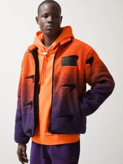 Reiss Papaya Orange/Purple Drift Unisex Fit McLaren F1 Team Ombré Fleece Jacket^ Coats & Jackets|Coats & Jackets