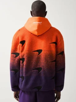 Reiss Papaya Orange/Purple Drift Unisex Fit McLaren F1 Team Ombré Fleece Jacket^ Coats & Jackets|Coats & Jackets