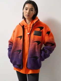 Reiss Papaya Orange/Purple Drift Unisex Fit McLaren F1 Team Ombré Fleece Jacket^ Coats & Jackets|Coats & Jackets
