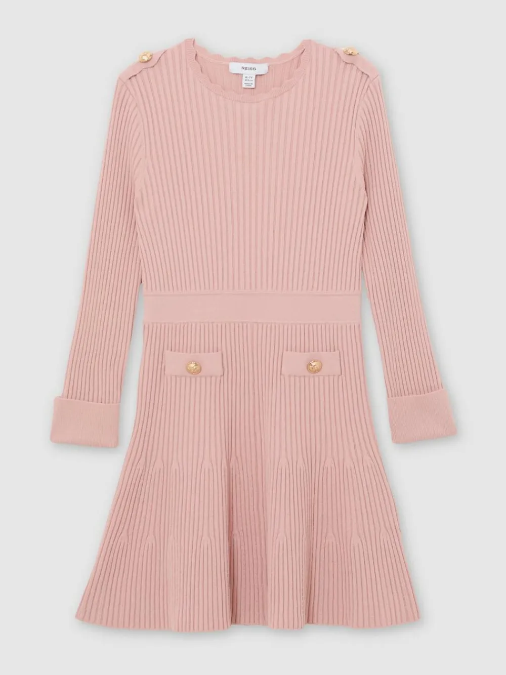 Reiss Pink Charlotte 3-9 yrs Rib-Knit Skater Dress