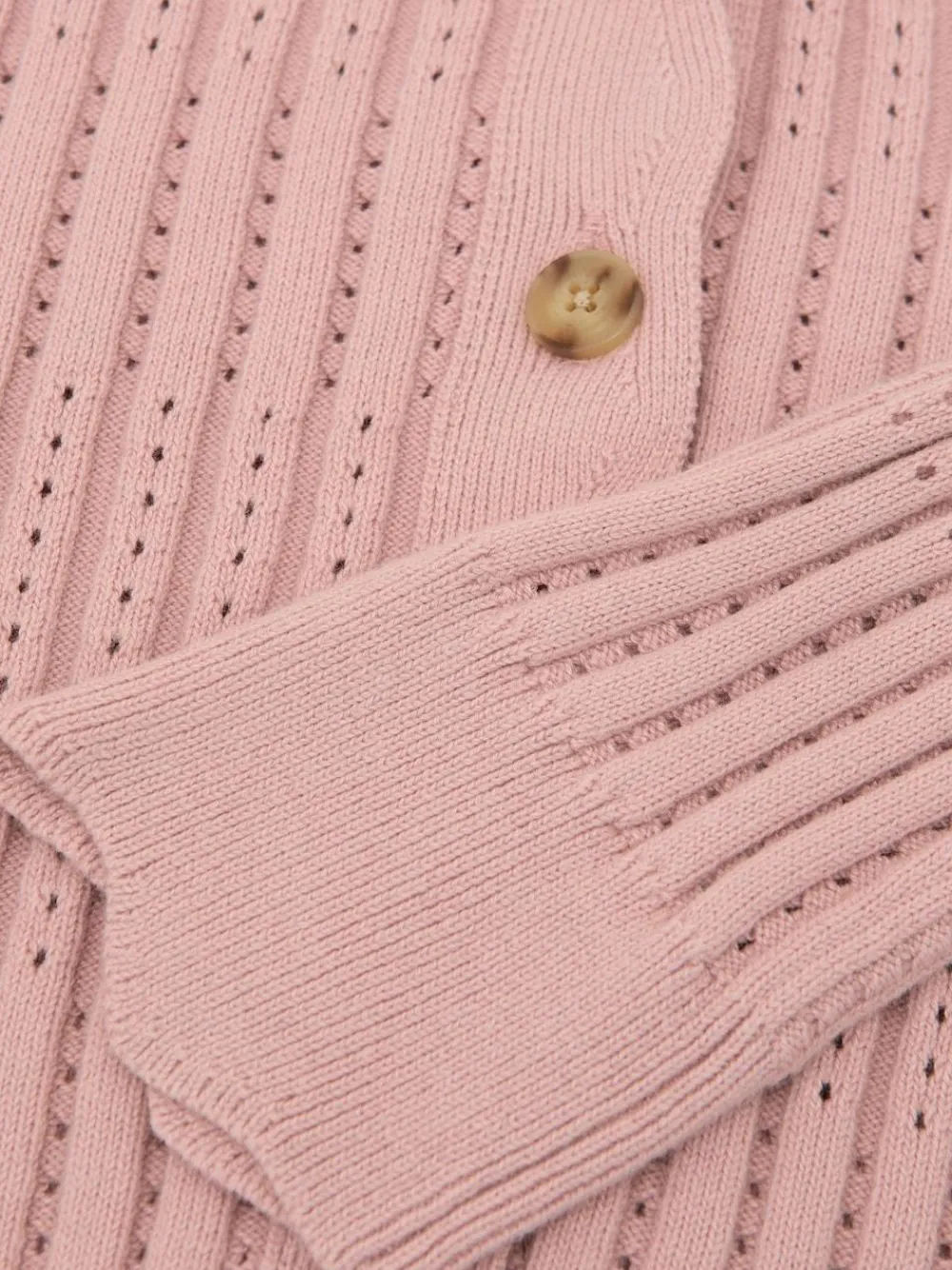 Reiss Seren 9-13 yrs Rib-Knit Pointelle Cardigan^ Knitwear|Knitwear