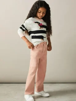 Sale Reiss Sky 9-13 yrs Wide-Leg Jeans Pink