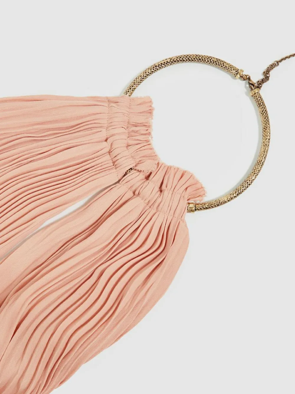 Reiss Pink Vinnie Ring-Detail Halterneck Maxi Dress