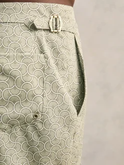 Online Reiss Caprio Geometric Print Swim Shorts Pistachio Green