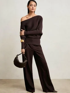 Reiss Lorna Asymmetric Draped Knitted Jumper^Women Knitwear|Knitwear